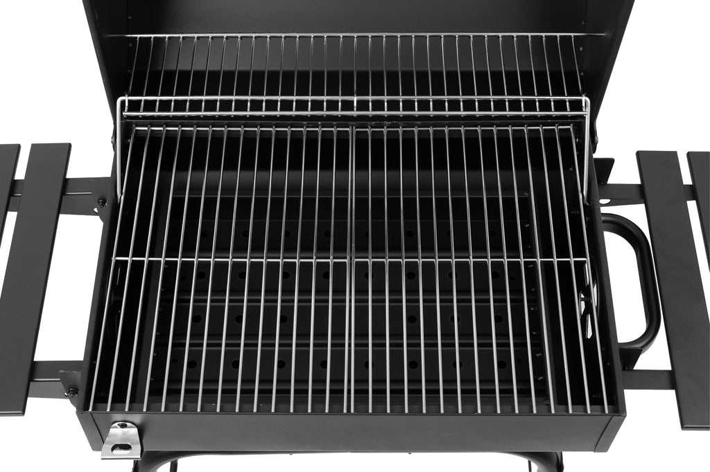 GRILLAMA Tenzin Charcoal BBQ with Glass Window, Thermometer & Wheels